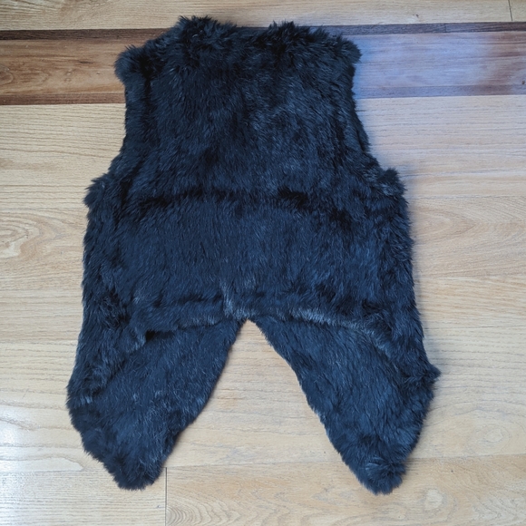 YVES SALOMON rabbit fur vest black - Picture 9 of 10